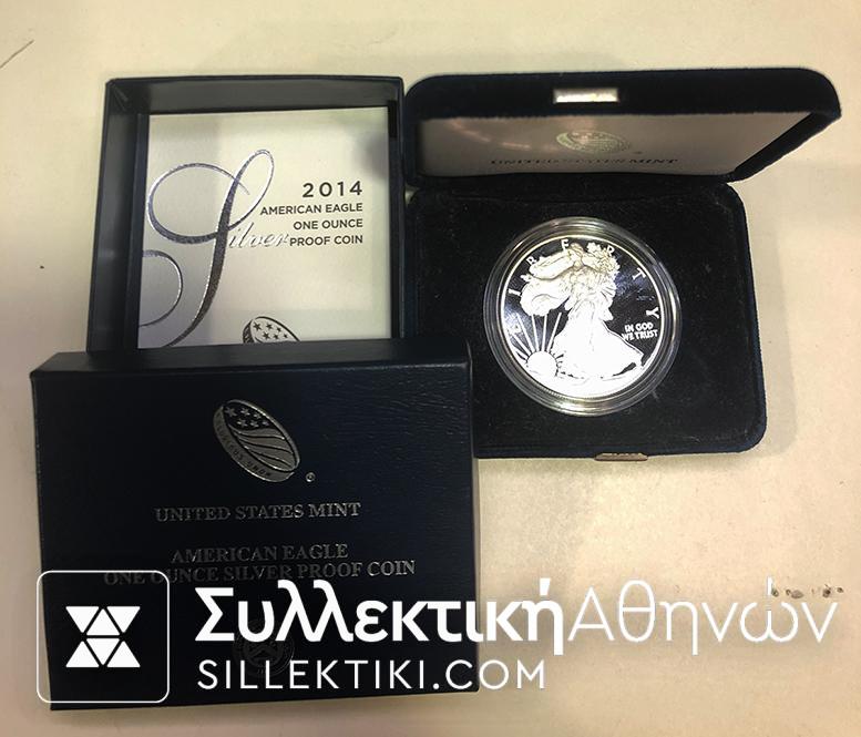 USA 2014 Ounce COA BOX PROOF